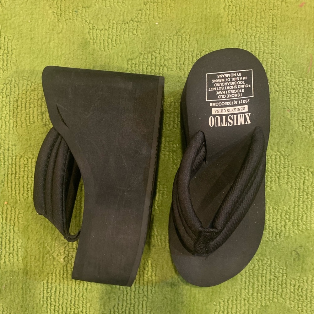 Black Chunky Platform Sandals